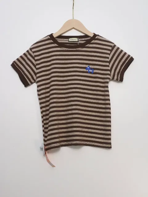 Áo phông nữ cổ tròn ôm zip ngựa thêu kẻ tím H.Hoàng